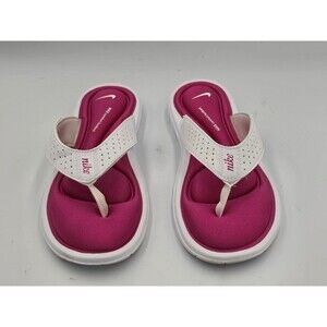 Nike Comfort Footbed Hot Pink White Thong Sandal Flip Flops Womens Size 7
